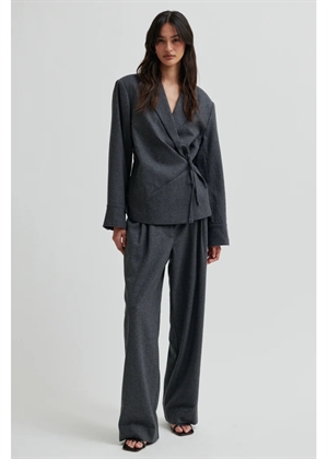 Milea wrap skjorte Dark Grey Melange Second Female 